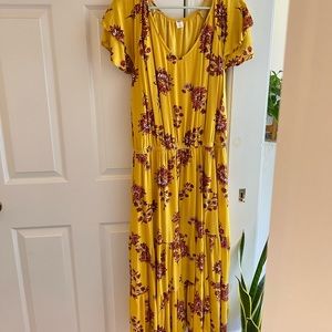 Old Navy Yellow Floral Dress Size XL